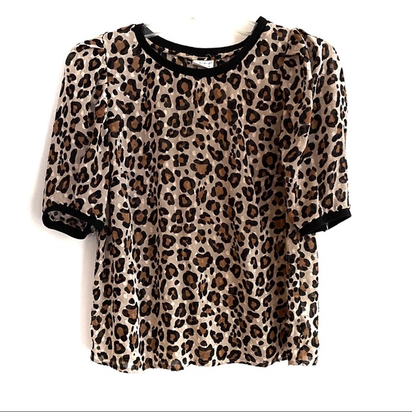 animal print sheer top